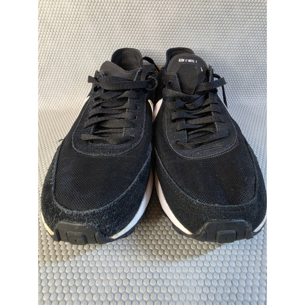 Nike Waffle One Black White Mesh Suede Sneakers DC2533-001 Womens 10 - Picture 6 of 9